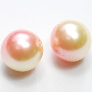  glass pearl 10mm pink & cream 