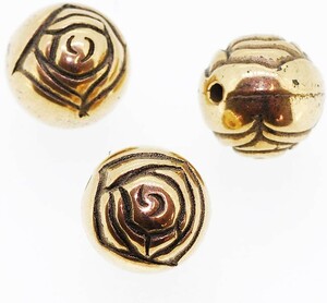  antique rose 10mm Gold 3ko entering metal style parts 