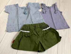 バースデー　ママラク、アカチャンホンポ、ムージョンジョン　90サイズ女の子夏服セット