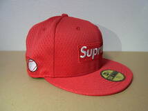 Supreme Mesh Box Logo New Era red 7 3/8 18ss レッド 赤 メッシュ キャップ ハット cap hat ニューエラ_画像2