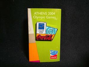 コカ・コーラ ATHENS 2004 Olympic Games ピンバッジ 台紙黄緑 sr2