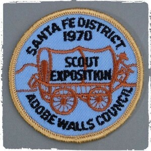 AN14 70s SANTAFE DISTRICT SCOUT EXPOSITION ADOBE WALLS COUNCIL ワッペン パッチ ロゴ エンブレム 輸入雑貨