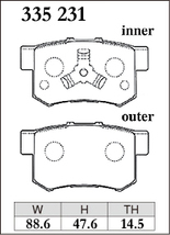 送料無料（離島除く） ブレーキパッド Mタイプ リアセット ホンダ CR-V RE3 RE4 シーアールブイ M335231 DIXCEL ディクセル REAR_画像3