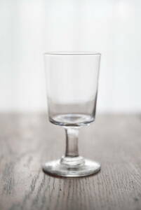 古い手吹きガラスのシンプルな筒型のビストログラス / 19世紀・フランス / アンティーク 古道具 ワイングラス 08