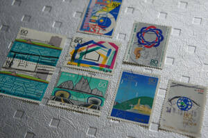 日本のグラフィカルな切手　8枚