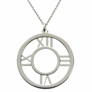 *A2058 finish settled!! Tiffany K18WG white gold round Atlas chain necklace Tiffany&Co. lady's *