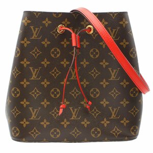 ★A2093 新同!! ルイヴィトン モノグラム ネオノエ コクリコ ショルダーバッグ M44021 ブラウン×レッド LOUIS VUITTON レディース★