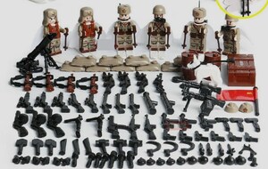 ロシア軍　武器つきセット　戦争軍人軍隊マンミニフィグ LEGO 互換 ブロック ミニフィギュア レゴ 互換t03