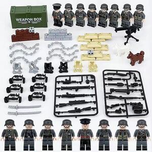 第二次世界大戦　ドイツ　軍人　兵士8体セット　武器付きブロック　ミニフィグ レゴ　LEGO 互換 ミニフィギュア　hk2