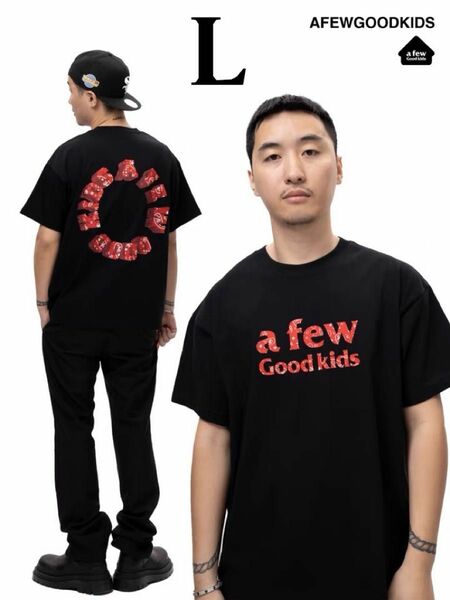 A FEW GOOD KIDS(AFGK) PaisleyTシャツ ブラック