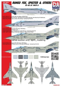 CTA-01 1/72 CTA マクダネル RF-4B VMFP-3 USSミッドウェイ搭載機 ロービジ塗装機用デカール アメリカ海兵隊 偵察機