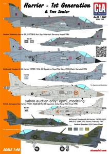 CTA-36 1/48 CTA ホーカーシドレー ハリアー初期型 各国使用機デカール アメリカ海兵隊 スペイン海軍 タイ海軍 インド海軍 戦闘機 