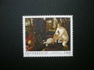 オーストリア発行 ティントレット絵画スザンナの水浴（スザンナと長老たち）切手 １種完 ＮＨ 未使用