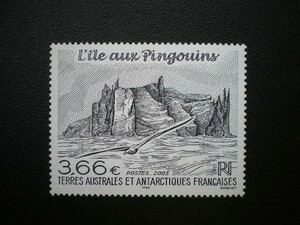 フランス領南方南極地域発行 南極にある島・鳥と島の風景などペンギン島切手 １種完 ＮＨ 未使用