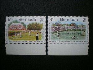イギリス領バミューダ諸島発行 バミューダのテニス１００周年記念切手 ４種完 ＮＨ 未使用