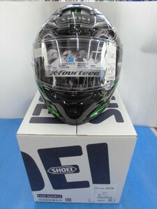 ●○ショーエイ　X-Fourteen AERODYNE TC-4 GREEN/SILVER XL　新品○●