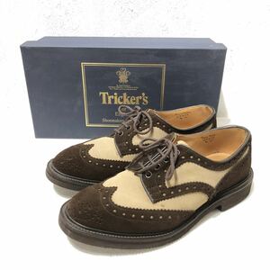 Tricker's M5633 2-TONE ウイングチップ UK8 26.5cm トリッカーズ 紳士靴 スエード