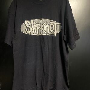 激レア90'S当時物 Slipknot Tシャツ ヴィンテージ サイズXL ブラック バンドTシャツ スリップノット Tシャツ METALLIC コピーライトの画像1