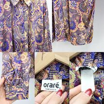 USA VINTAGE orare PAISLEY PATTERNED DESIGN SHIRT MADE IN USA/アメリカ古着ペイズリー柄デザインシャツ_画像10