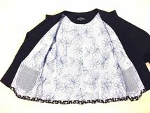 ★tricot COMME des GARCONS★トリコ コムデギャルソン 刺繍入り ノーカラージャケット サイズ M/バラ/花柄/ブラック/襟なし/TC-J006_画像4