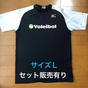 ミズノ　バレーボール　スペイン語ロゴTシャツ 希少品サイズＬ USED