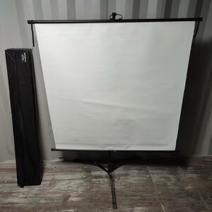 【キャリーケース付】KIKUCHI プロジェクションスクリーン KPS ST 120×120W 三脚型スタンドセット 壁掛け型 ホームシアター