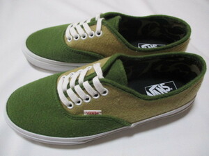 VANS バンズ V44CL FLTM フェルト地 オーセンティック 緑×ベージュ 26cm