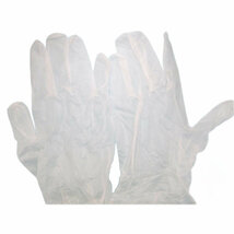 使い捨て手袋 プラスチック手袋 粉なしタイプ 半透明 １００枚入 サイズＭ エコロジーズプロ/0244ｘ３箱セット/卸_画像1
