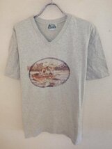 z9387WOODS＆WATER★フィッシングプリントTシャツ★サイズM★VINTAGE★ヴィンテージ★送料格安_画像1