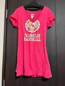 フランクリンマーシャル　半袖裾長ロゴTシャツ　チュニック　かわいい！ 半袖ワンピース