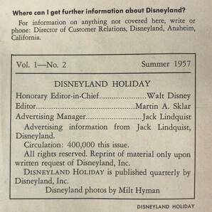 CD742m●【パンフレット】 DISNEYLAND HOLIDAY ディズニーランド 1957年 SUMMER アメリカ 案内 洋書 英語の画像2