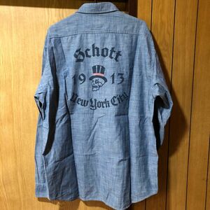 限定セール！新品！！schott ショット　長袖シャツ　ダンガリー　デニム調