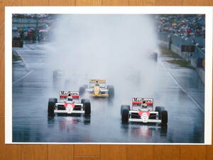 アイルトン・セナ追悼記念ポスター F1 　1989年第16戦（最終戦）マクラーレンホンダMP4/5 オーストラリアGPスタート 未使用