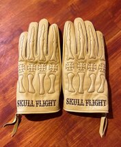 【SKULL FLIGHT】Mサイズ　キャメル×ブラックステッチ　ボーングローブ（春夏秋）　スカルフライト　ランブル_画像2