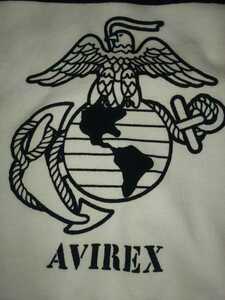 AVIREX アヴィレックス 長袖Tシャツ USMC アメリカ海兵隊ロゴプリント メンズXL 　３RD MARINEDIVISION　ロンT　白