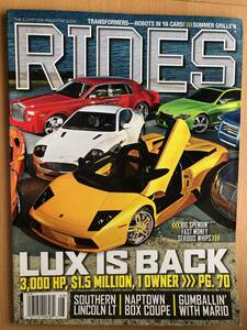 洋書　『 RIDES 』　2009年７月/８月号　カスタムカー雑誌　DUB　KING　セレブレティ　　中古