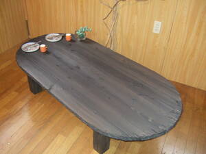 Art hand Auction - Freshly made by Koya Woodworking! Original! Extra large round table, handmade works, furniture, Chair, table, desk