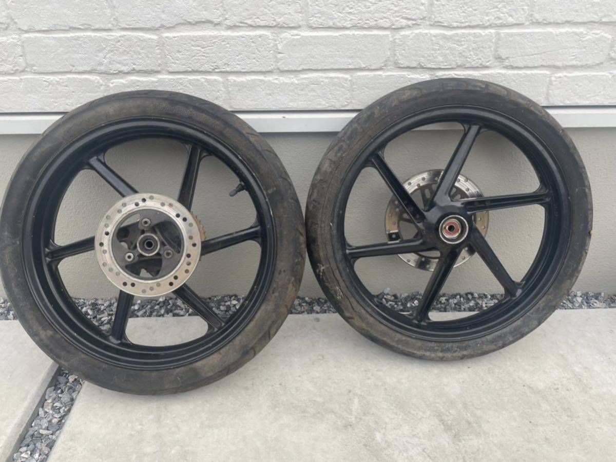 NSR50/80等流用に☆前後ホイールタイヤセット☆ローター&スプロケ付