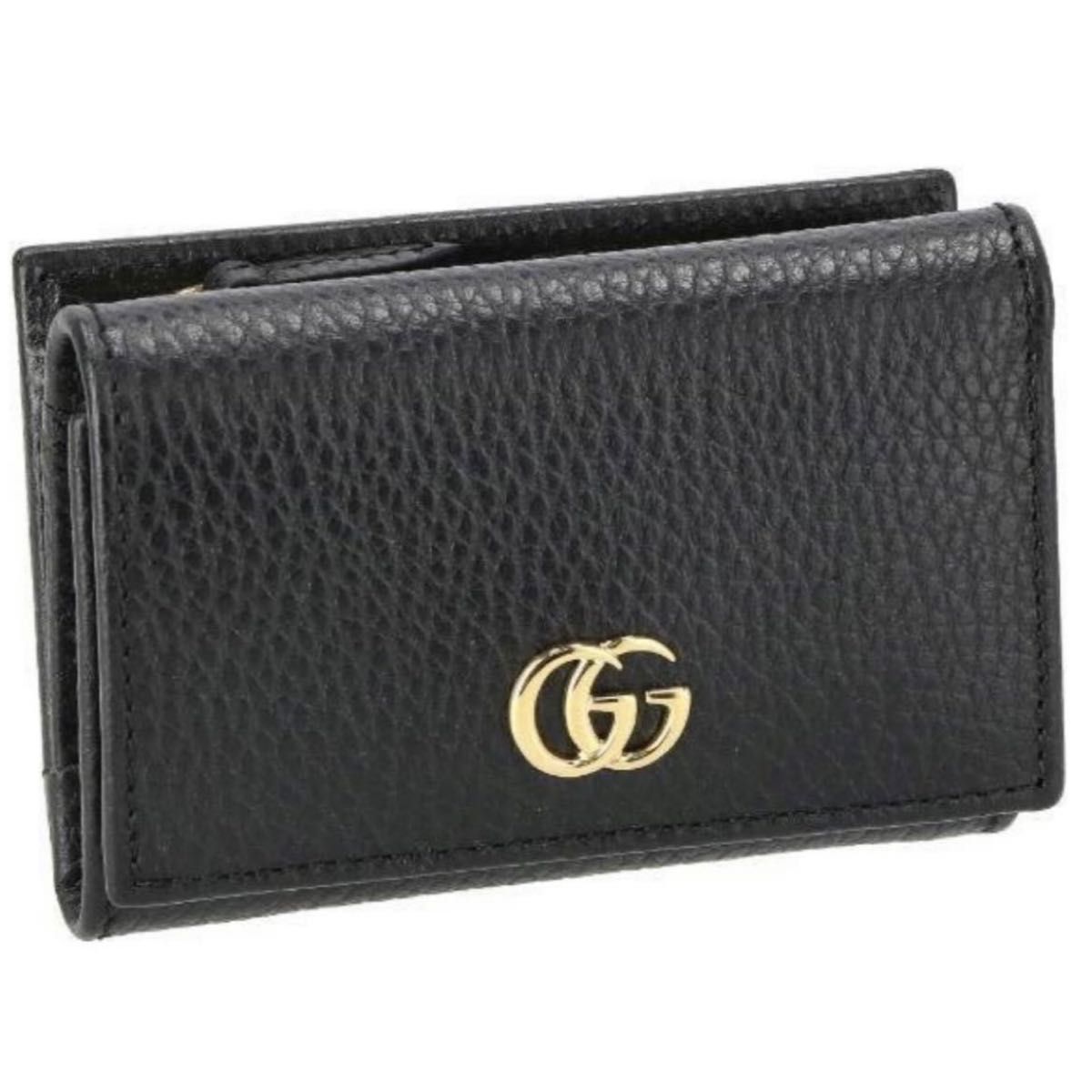 GUCCI コンパクトウォレット レザー GGマーモント 三つ折り財布-
