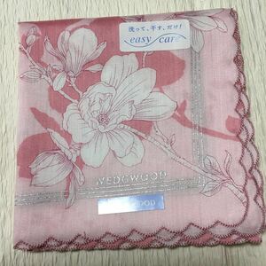 WEDGWOOD ウェッジウッド ハンカチ 花柄 アポロコット加工 easy care ピンク 未使用