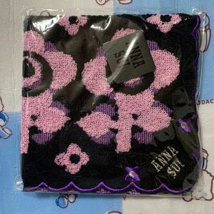 未使用 タオルハンカチ アナスイANNA SUI 花柄 スカラップ 刺繍 A