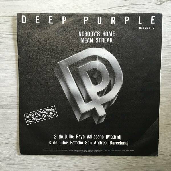 DEEP PURPLE NOBODY'S HOME PROMO　スペイン盤