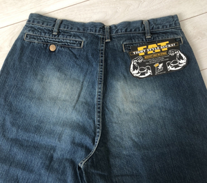 FAT TYO Denim the first period Jeans tag attaching used processing jeans baggy pants old clothes .TITO 5525gallery NVy by liking also efe- Tey -