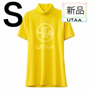 【新品】UTAA ユタ ゴルフ ウェア レディース 半袖 モックネック イエロー S 黄色 トップス