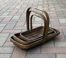 イギリス　ヴィンテージ　Garden Trug（ガーデントラッグ）”　収穫カゴ　入子_画像1