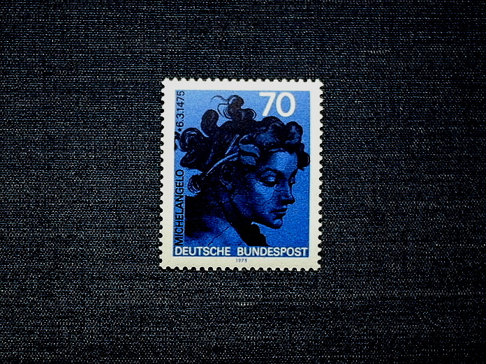 لوحة الطوابع الألمانية النوع 1 لوحة مايكل أنجلو غير مستخدمة 1975, العتيقة, مجموعة, ختم, بطاقة بريدية, أوروبا