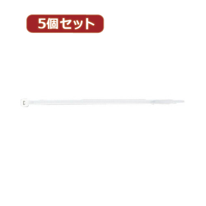 YAZAWA 5個セット束ねるバンド 250mm 白 20本入 FTC250W20X5