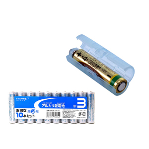 スマイルキッズ 単4が単3になる電池アダプターBL + アルカリ乾電池 単3形10本パックセット ADC430BL+HDLR6/1.5V10P