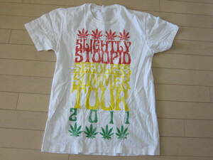 レア！ Slightly stoopid Tシャツ スライトリー・ストゥーピッド M ホワイト白 2011 ロック サブライム 大麻 マリファナ ラスタ プリント