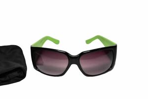 13* popular [BLACKFLYS/ Black Fly ]Dub Fly full rim oval type sunglasses black × lime green fluorescence regular goods case attaching 